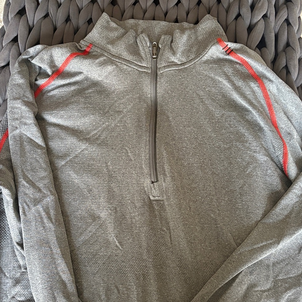 lululemon athletica Charcoal and Scarlet Zip Up Sweater